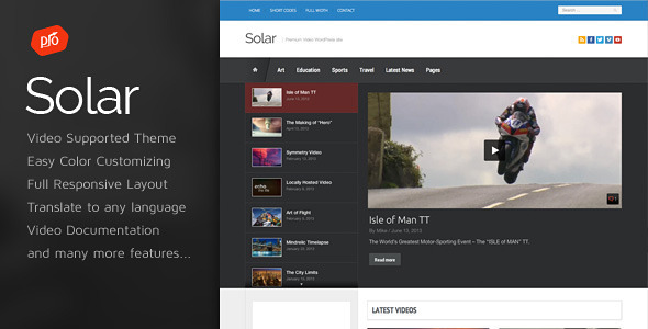 Solar Preview Wordpress Theme - Rating, Reviews, Preview, Demo & Download