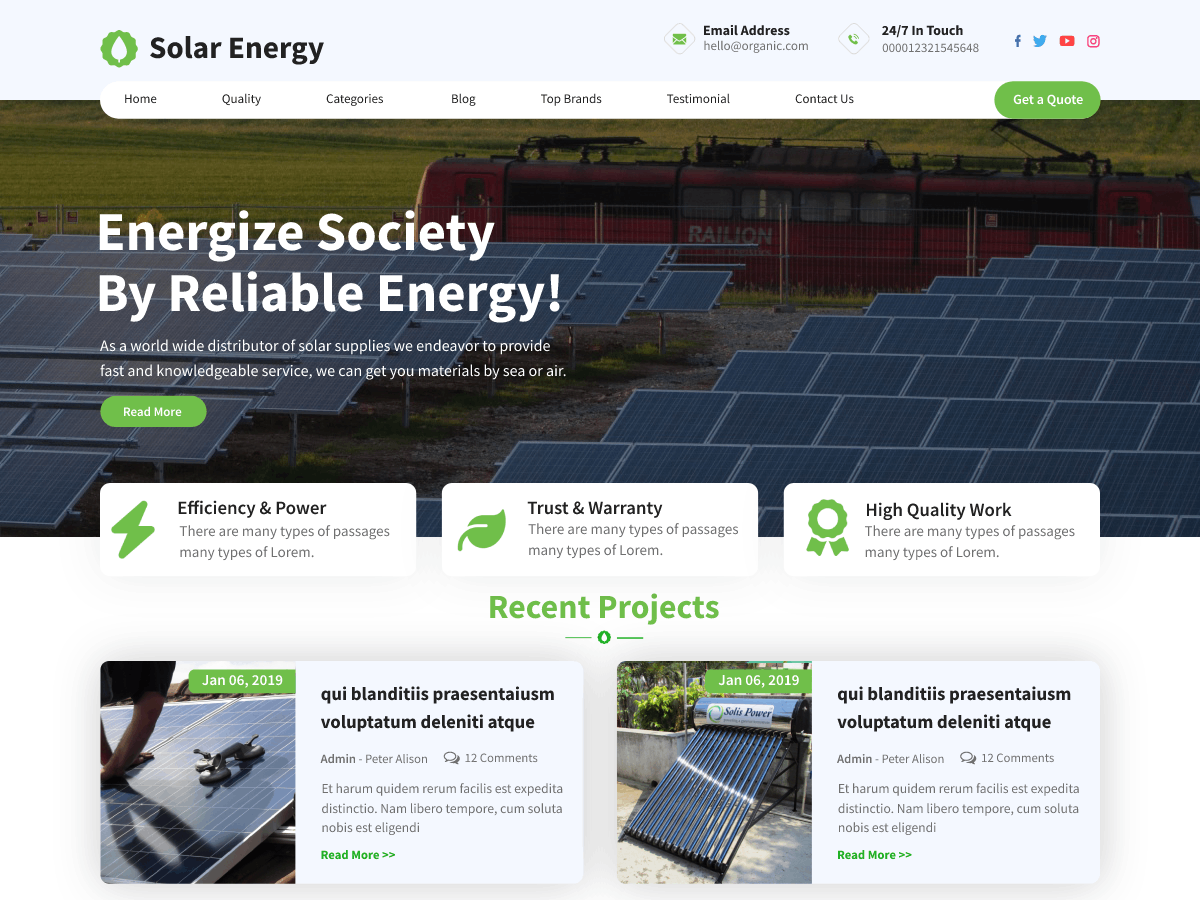 Solar Renewable Preview Wordpress Theme - Rating, Reviews, Preview, Demo & Download