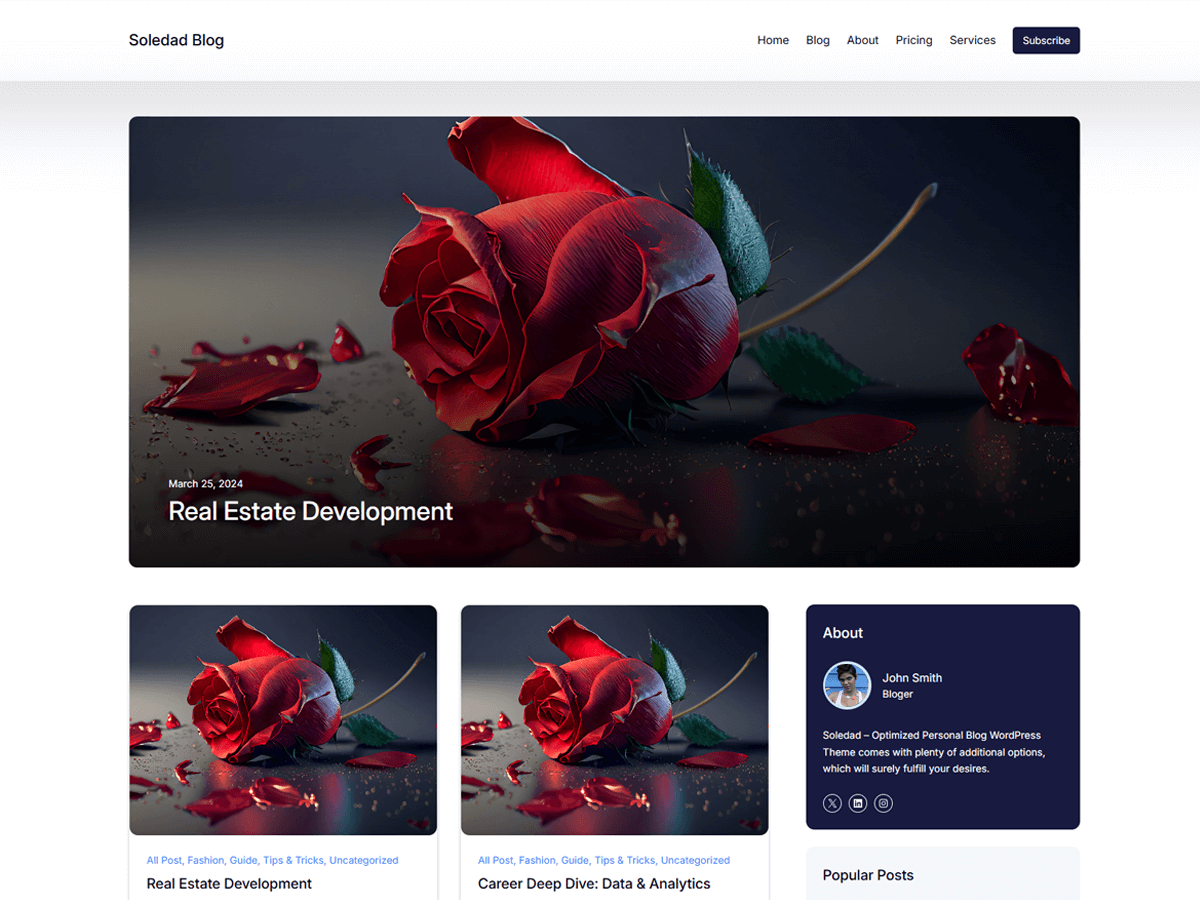 Soledad Blog Preview Wordpress Theme - Rating, Reviews, Preview, Demo & Download