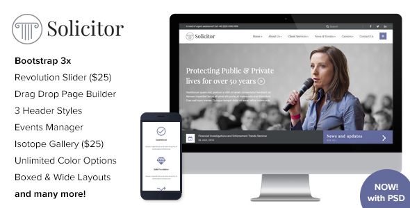 Solicitor Preview Wordpress Theme - Rating, Reviews, Preview, Demo & Download