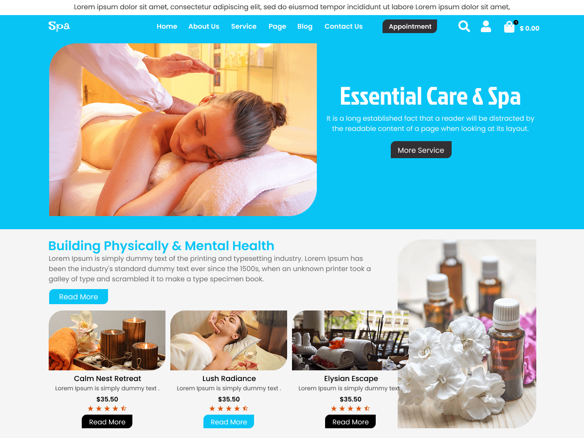 Spa Treatment Preview Wordpress Theme - Rating, Reviews, Preview, Demo & Download