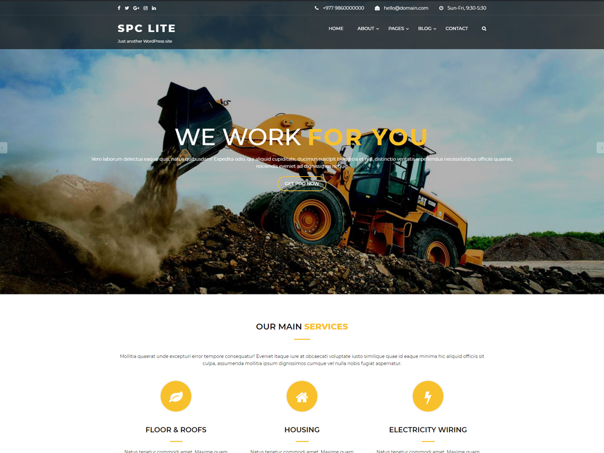 Spark Construction Preview Wordpress Theme - Rating, Reviews, Preview, Demo & Download