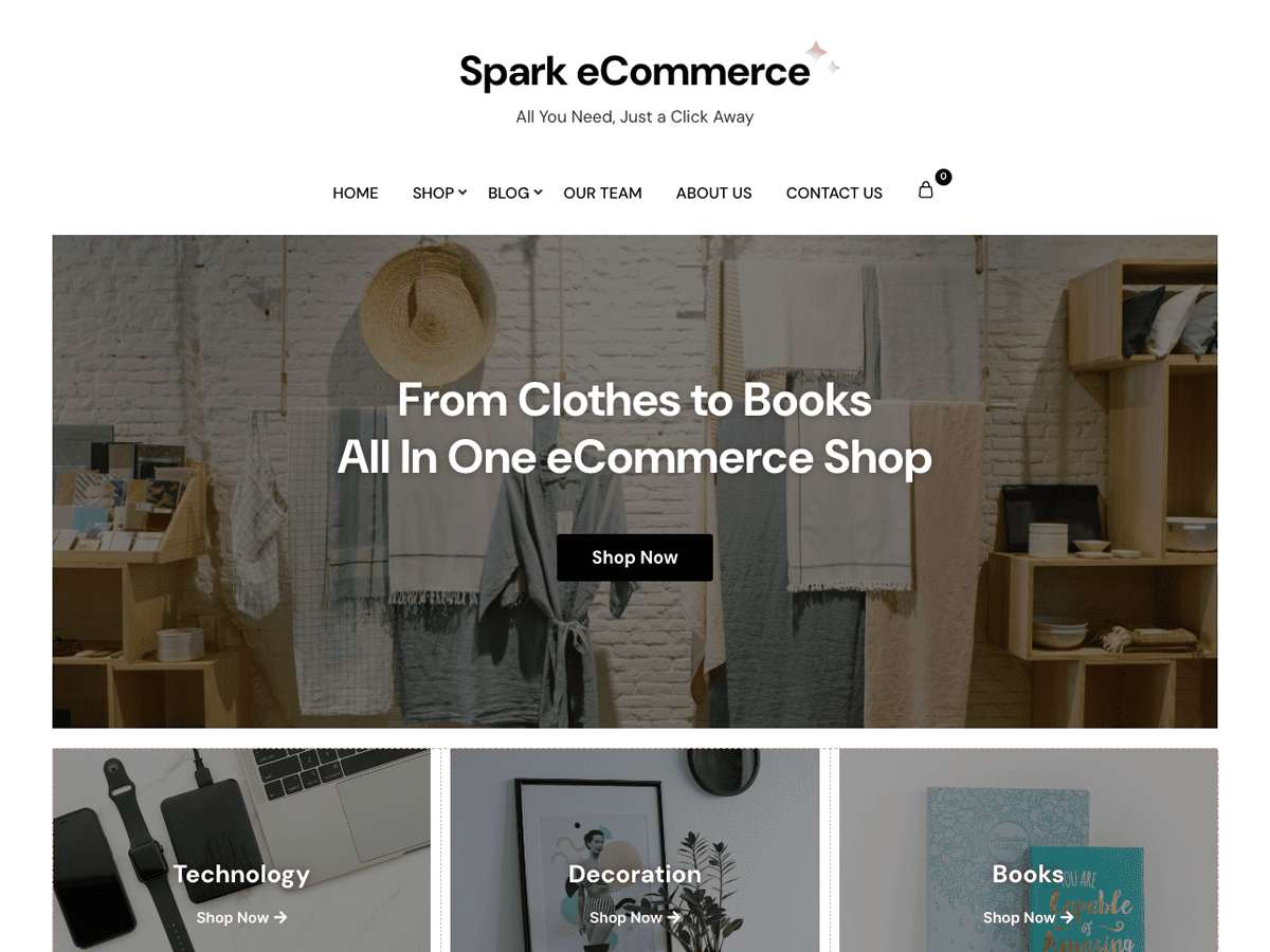 Spark ECommerce Preview Wordpress Theme - Rating, Reviews, Preview, Demo & Download
