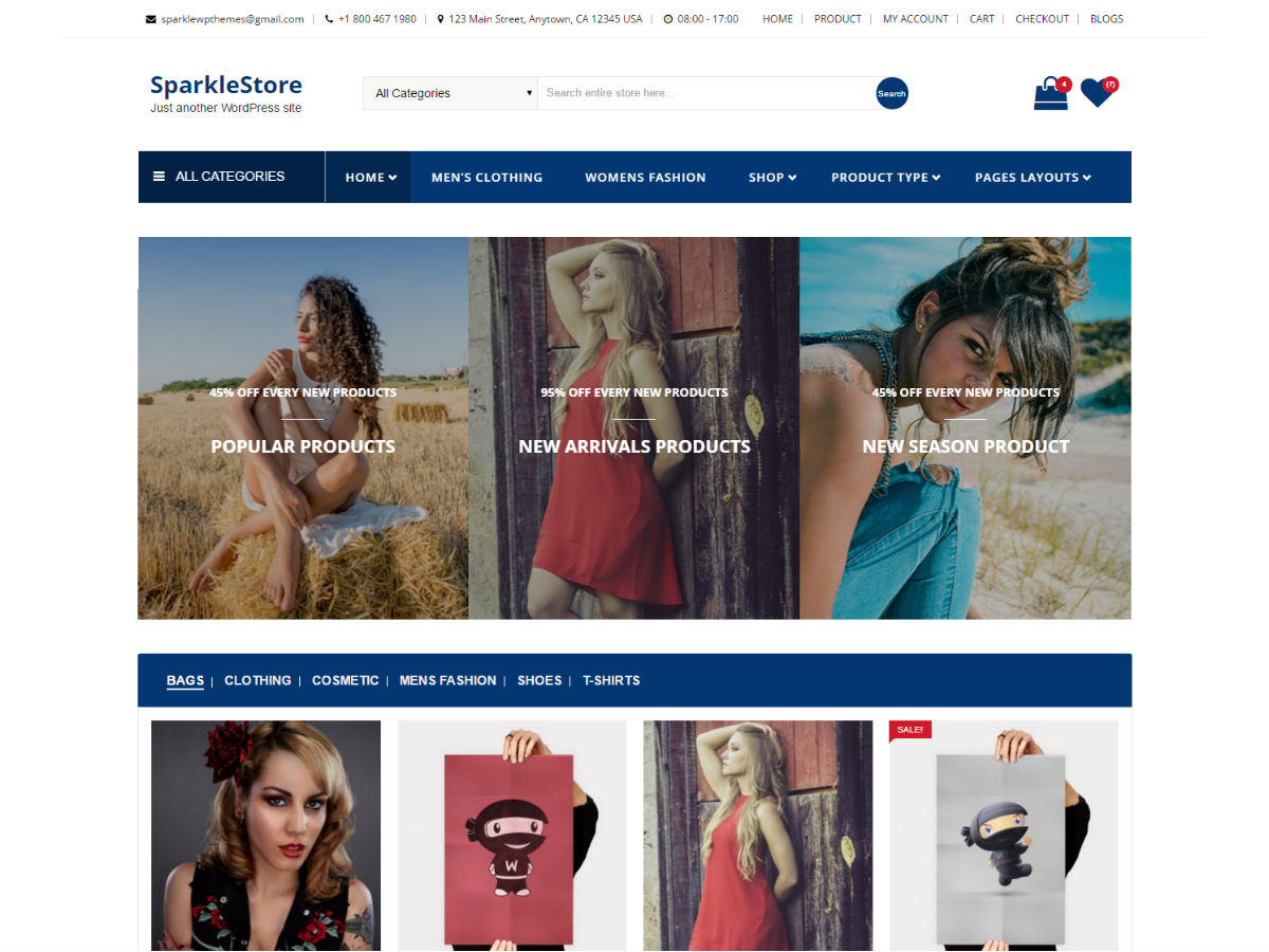 SparkleStore Preview Wordpress Theme - Rating, Reviews, Preview, Demo & Download