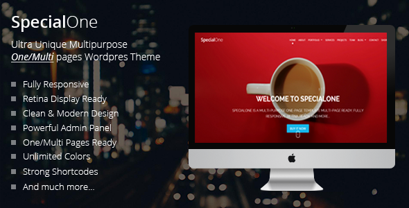 SpecialOne Preview Wordpress Theme - Rating, Reviews, Preview, Demo & Download