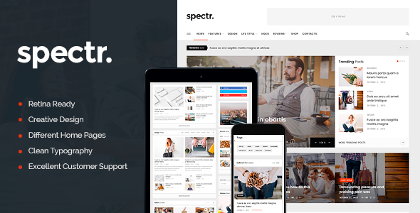Spectr Preview Wordpress Theme - Rating, Reviews, Preview, Demo & Download