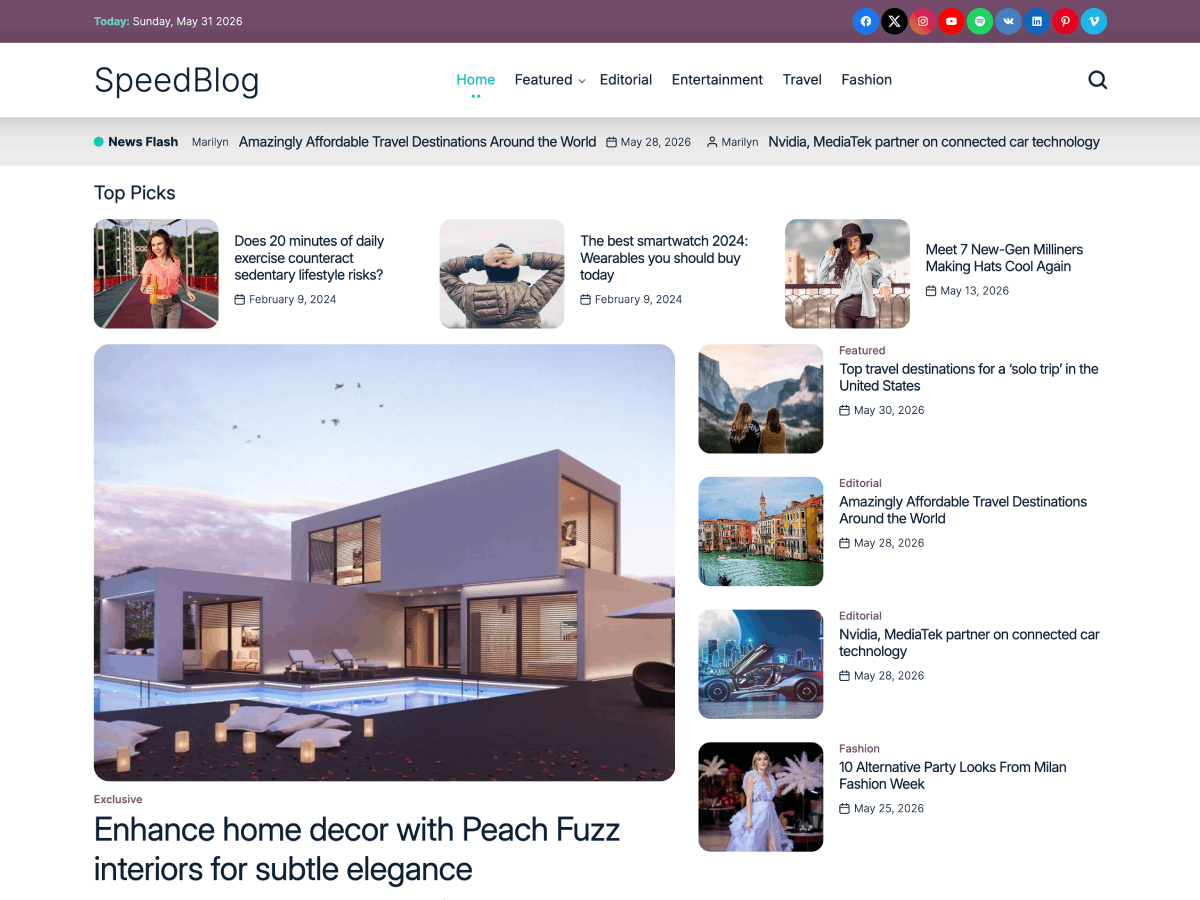 SpeedBlog Preview Wordpress Theme - Rating, Reviews, Preview, Demo & Download