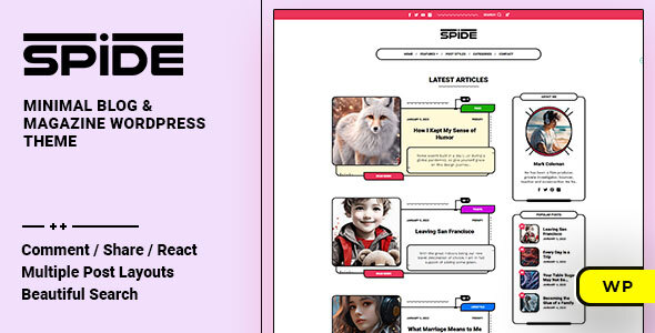 Spide Preview Wordpress Theme - Rating, Reviews, Preview, Demo & Download