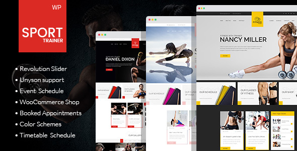Sport Trainer Preview Wordpress Theme - Rating, Reviews, Preview, Demo & Download
