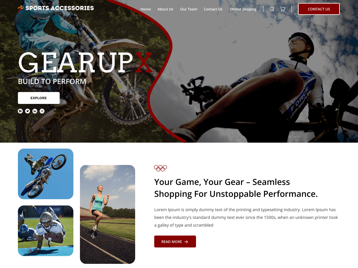 Sports Accessories Preview Wordpress Theme - Rating, Reviews, Preview, Demo & Download