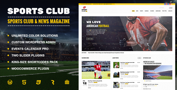 Sports Club Preview Wordpress Theme - Rating, Reviews, Preview, Demo & Download