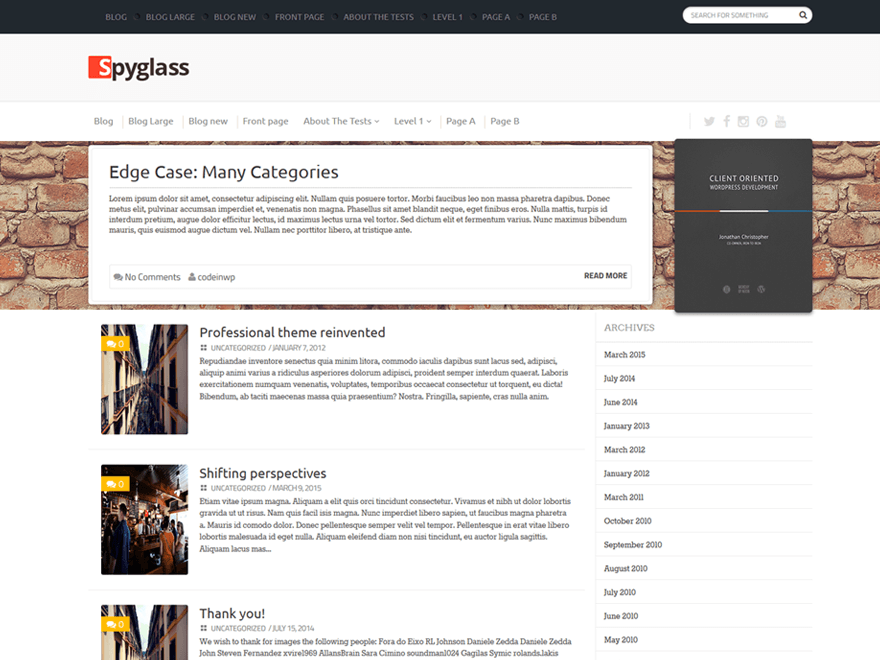 Spyglass Preview Wordpress Theme - Rating, Reviews, Preview, Demo & Download