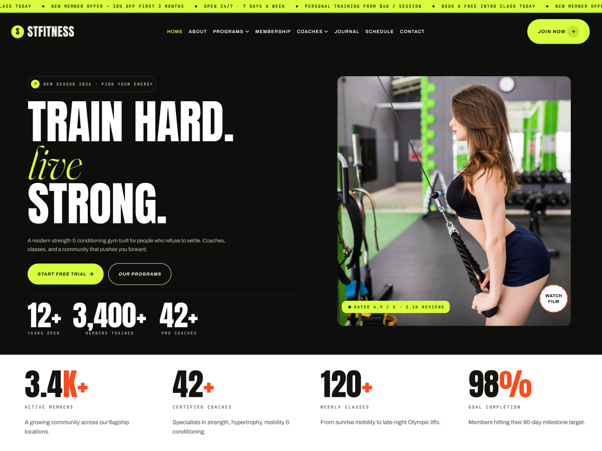 ST Fitness Preview Wordpress Theme - Rating, Reviews, Preview, Demo & Download