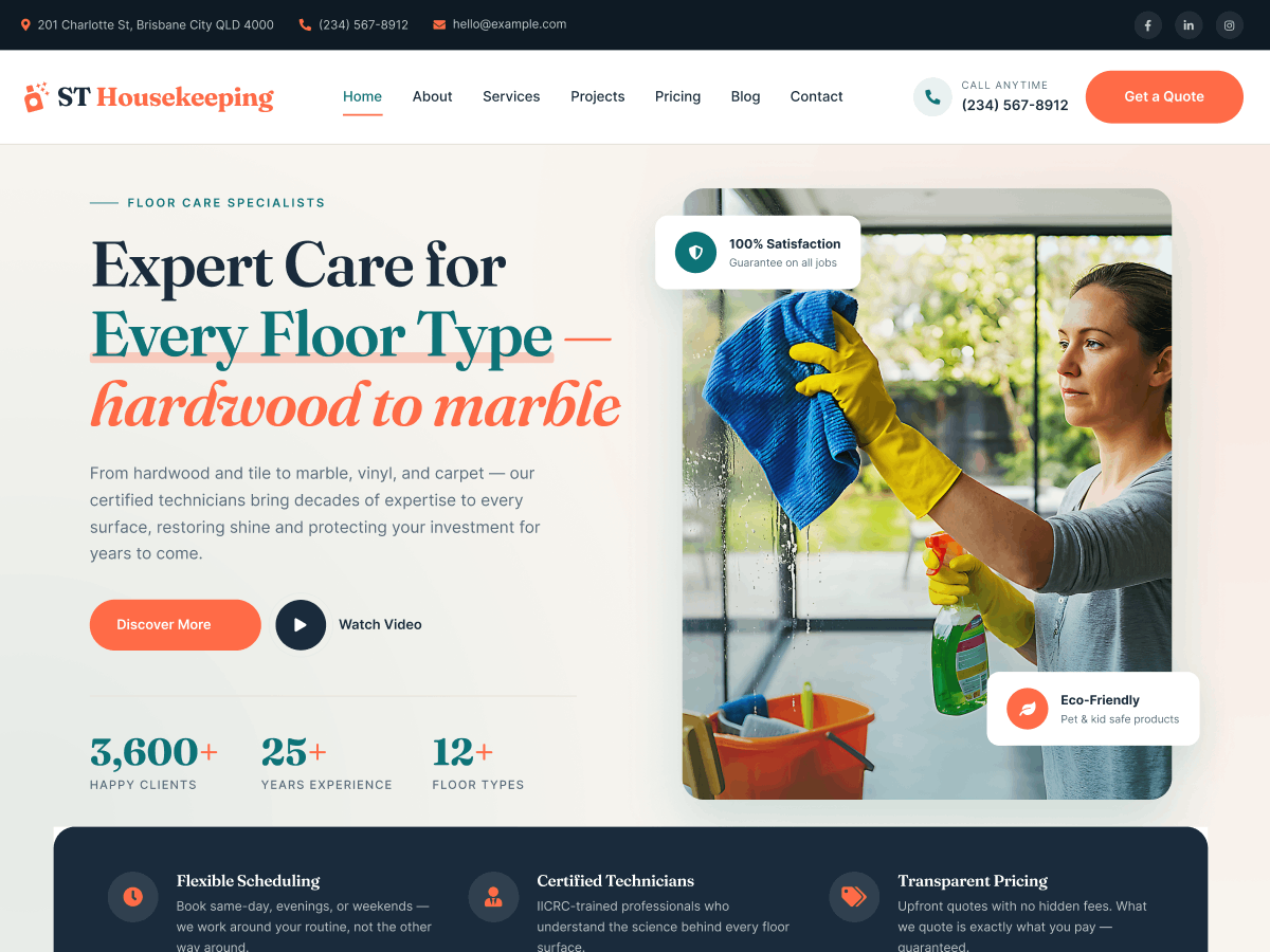 ST Housekeeping Preview Wordpress Theme - Rating, Reviews, Preview, Demo & Download