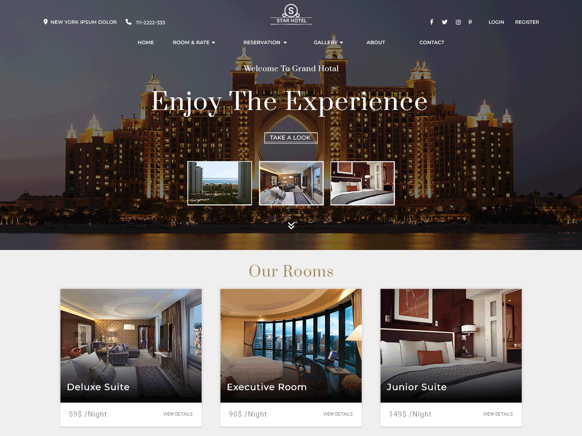 Star Hotel Preview Wordpress Theme - Rating, Reviews, Preview, Demo & Download