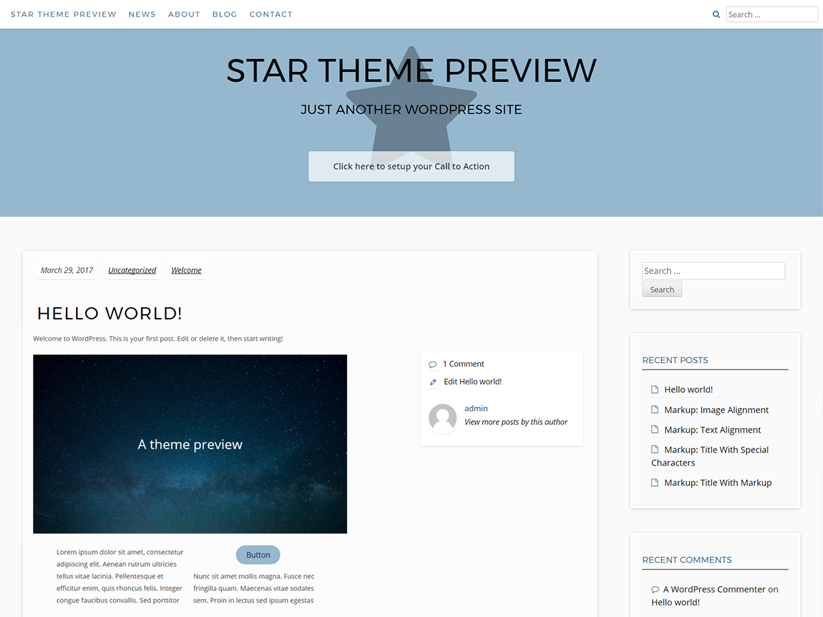 Star Preview Wordpress Theme - Rating, Reviews, Preview, Demo & Download