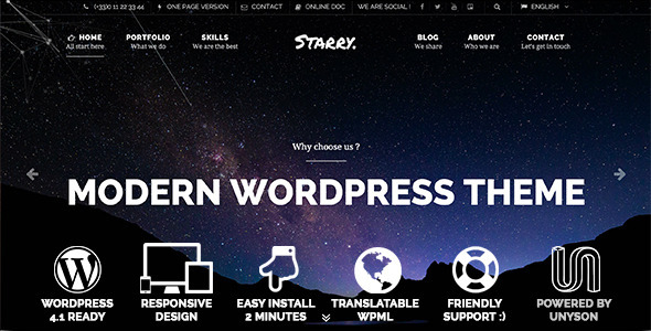 Starry Preview Wordpress Theme - Rating, Reviews, Preview, Demo & Download