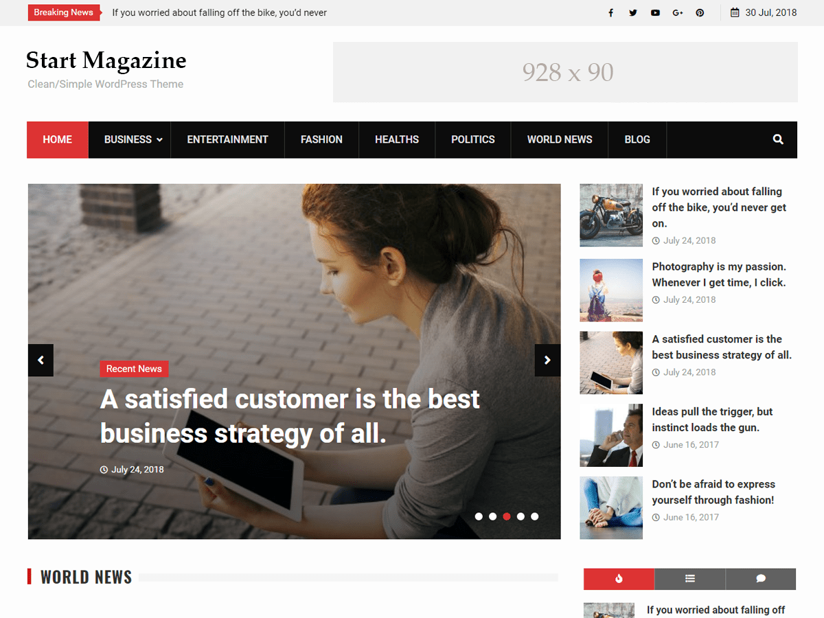 Start Magazine Preview Wordpress Theme - Rating, Reviews, Preview, Demo & Download