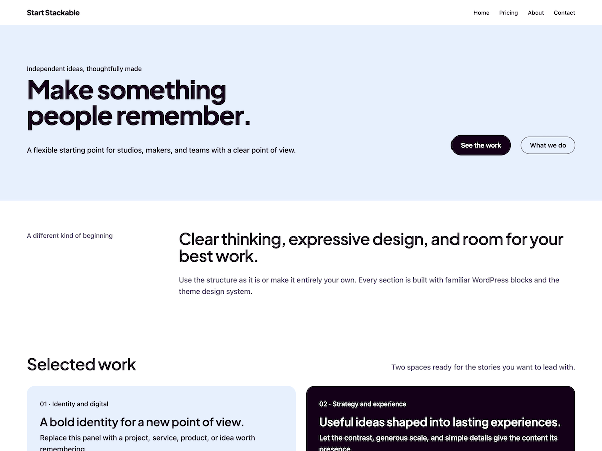 Start Stackable Preview Wordpress Theme - Rating, Reviews, Preview, Demo & Download