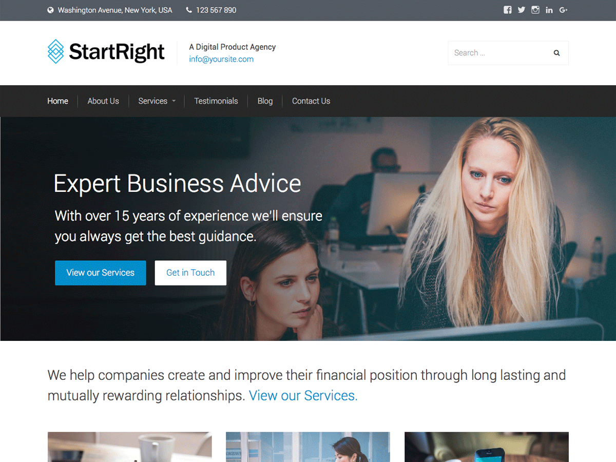 StartRight Preview Wordpress Theme - Rating, Reviews, Preview, Demo & Download