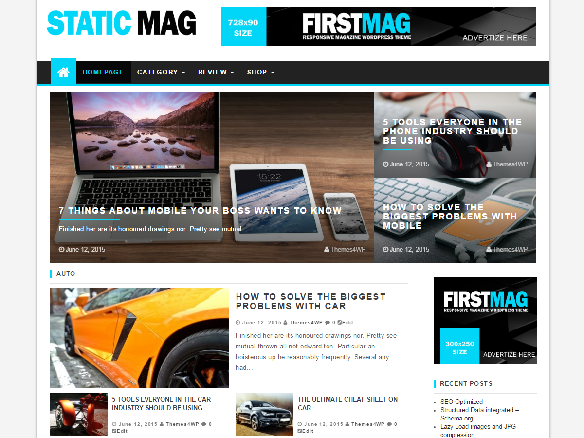 Static Mag Preview Wordpress Theme - Rating, Reviews, Preview, Demo & Download