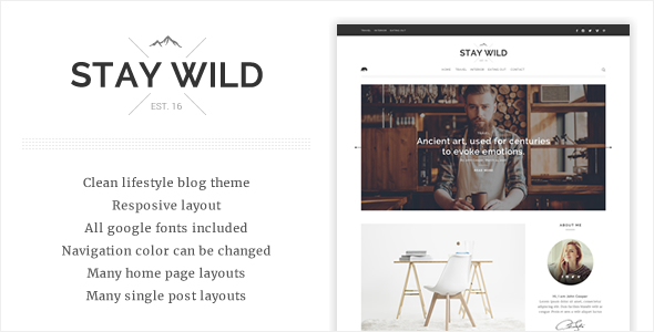 Stay Wild Preview Wordpress Theme - Rating, Reviews, Preview, Demo & Download