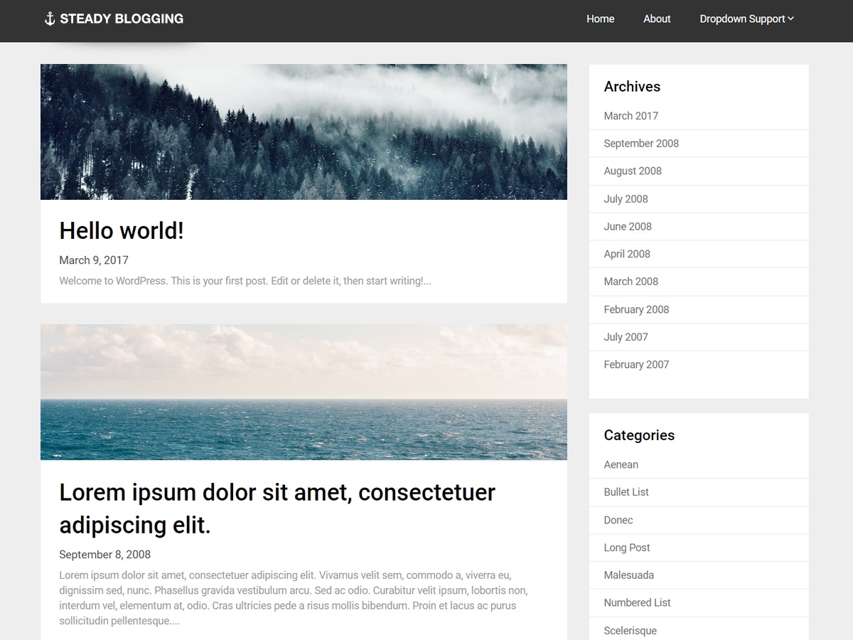 Steady Blogging Preview Wordpress Theme - Rating, Reviews, Preview, Demo & Download