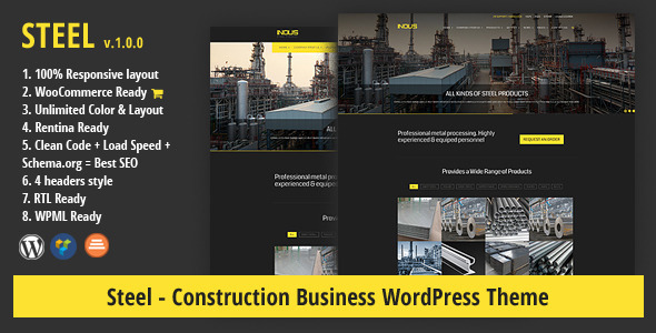 STEEL Preview Wordpress Theme - Rating, Reviews, Preview, Demo & Download