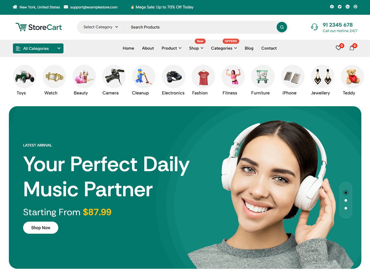 StoreCart Preview Wordpress Theme - Rating, Reviews, Preview, Demo & Download