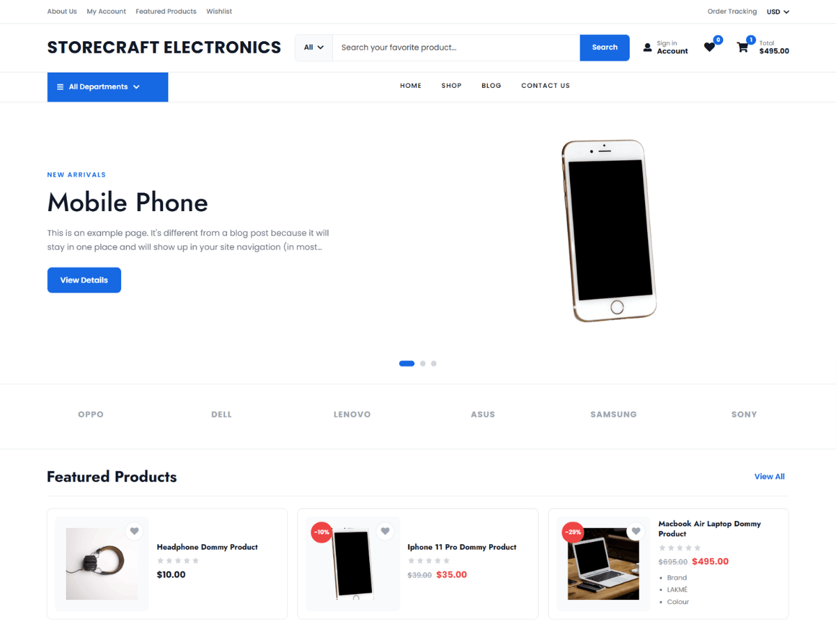 Storecraft Electronics Preview Wordpress Theme - Rating, Reviews, Preview, Demo & Download