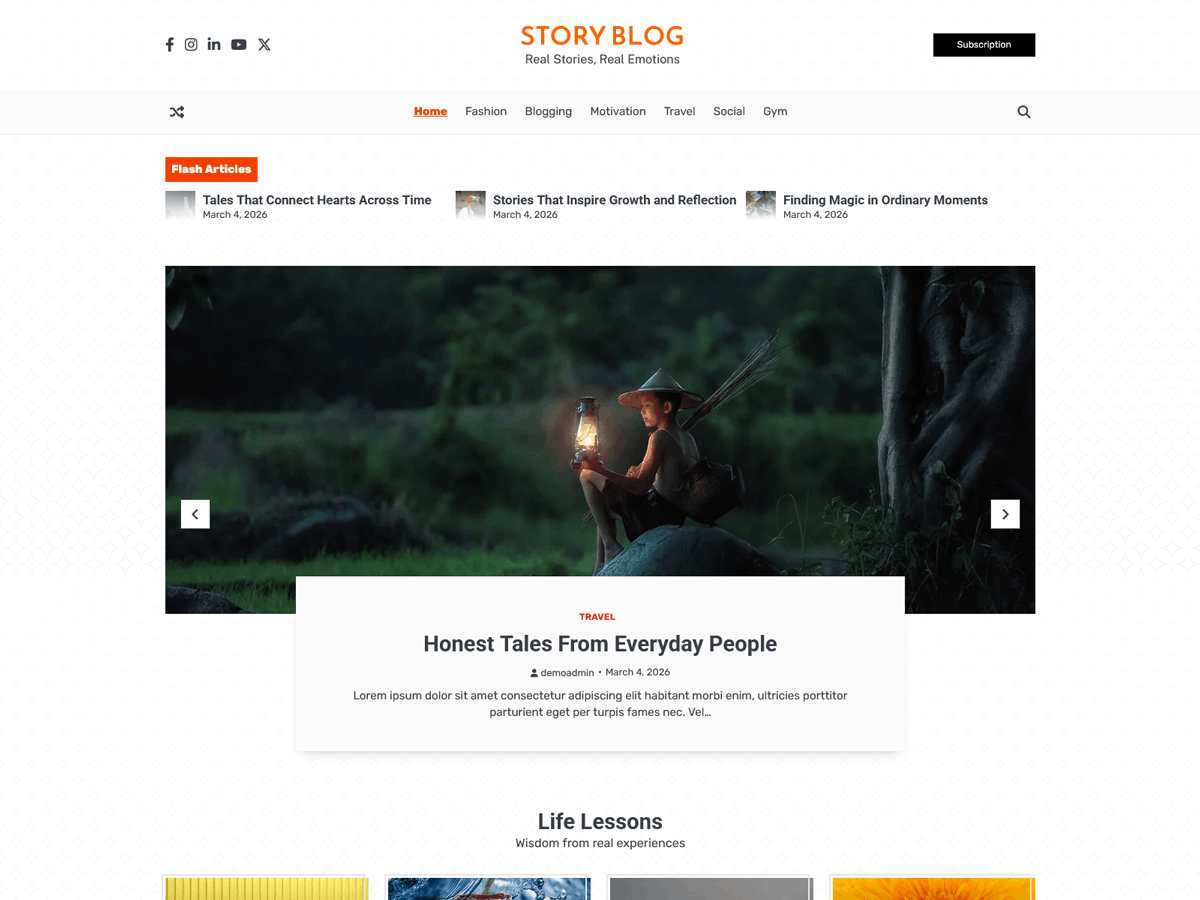 Story Blog Preview Wordpress Theme - Rating, Reviews, Preview, Demo & Download