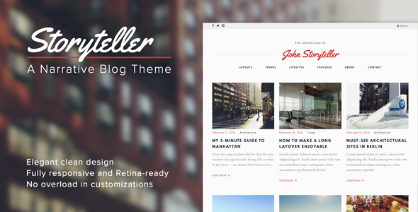 Storyteller Preview Wordpress Theme - Rating, Reviews, Preview, Demo & Download