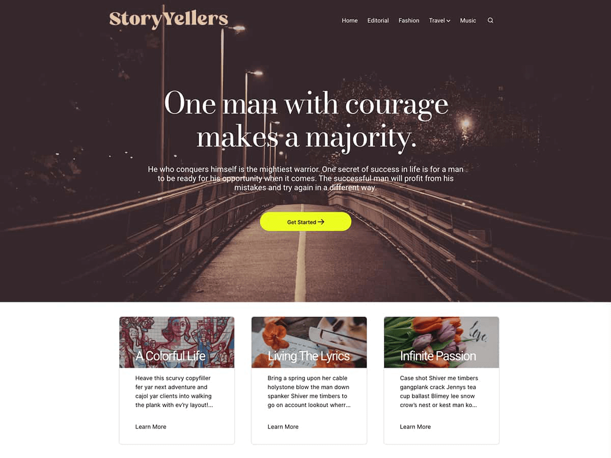 StoryYellers Preview Wordpress Theme - Rating, Reviews, Preview, Demo & Download