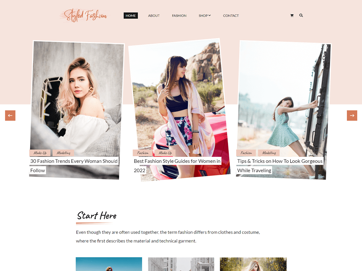 Styled Fashion Preview Wordpress Theme - Rating, Reviews, Preview, Demo & Download