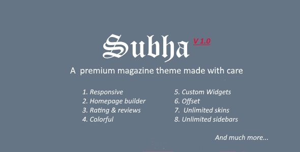 Subha Preview Wordpress Theme - Rating, Reviews, Preview, Demo & Download