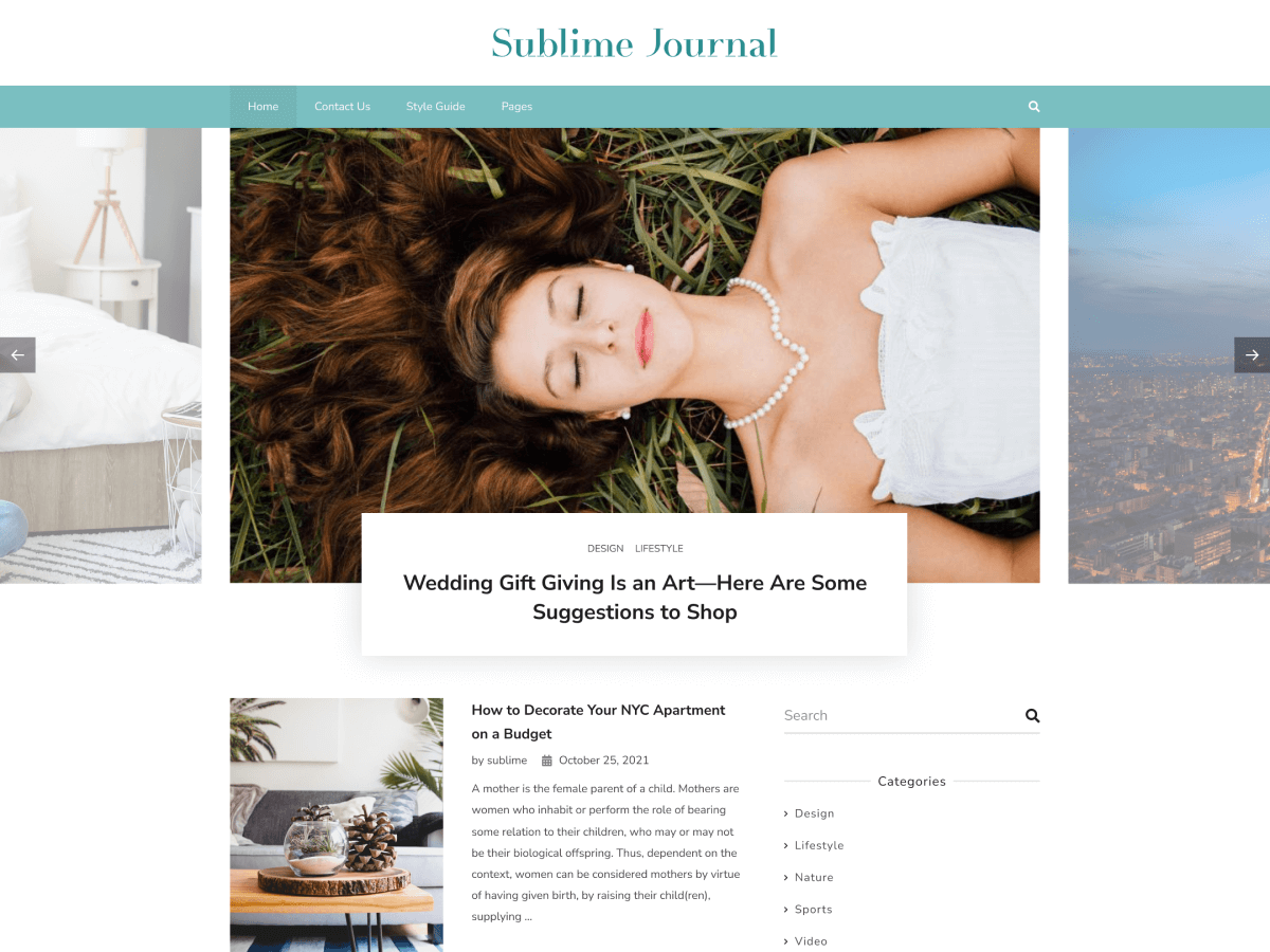 Sublime Journal Preview Wordpress Theme - Rating, Reviews, Preview, Demo & Download