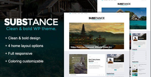 Substance Preview Wordpress Theme - Rating, Reviews, Preview, Demo & Download