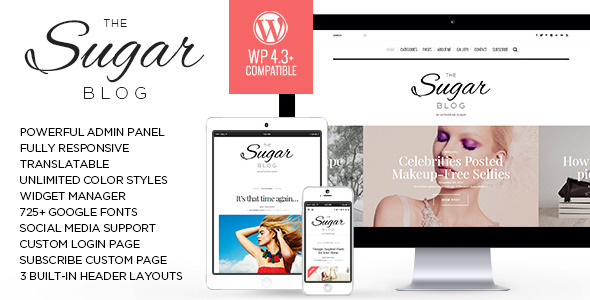 SugarBlog Preview Wordpress Theme - Rating, Reviews, Preview, Demo & Download
