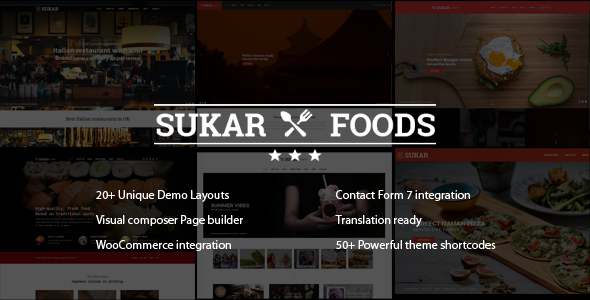 Sukar Restaurant Preview Wordpress Theme - Rating, Reviews, Preview, Demo & Download
