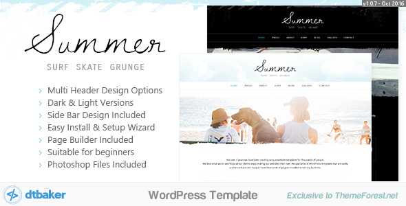 Summer Blog Preview Wordpress Theme - Rating, Reviews, Preview, Demo & Download