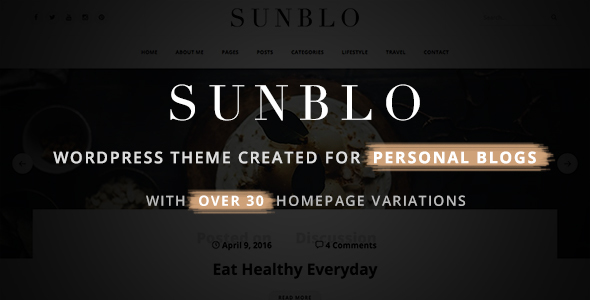 Sunblo Preview Wordpress Theme - Rating, Reviews, Preview, Demo & Download