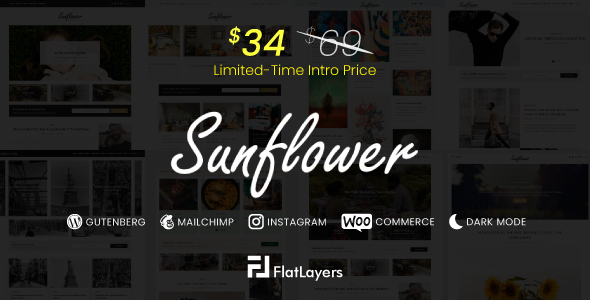 Sunflower Preview Wordpress Theme - Rating, Reviews, Preview, Demo & Download