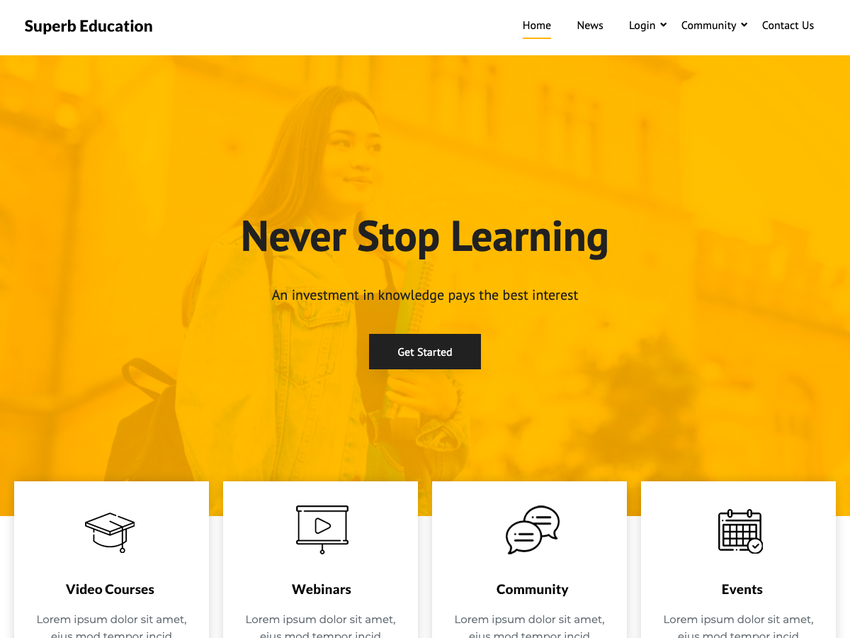 Superb Education Preview Wordpress Theme - Rating, Reviews, Preview, Demo & Download