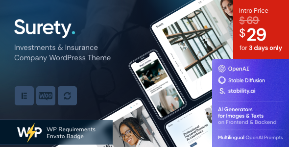 Surety Preview Wordpress Theme - Rating, Reviews, Preview, Demo & Download