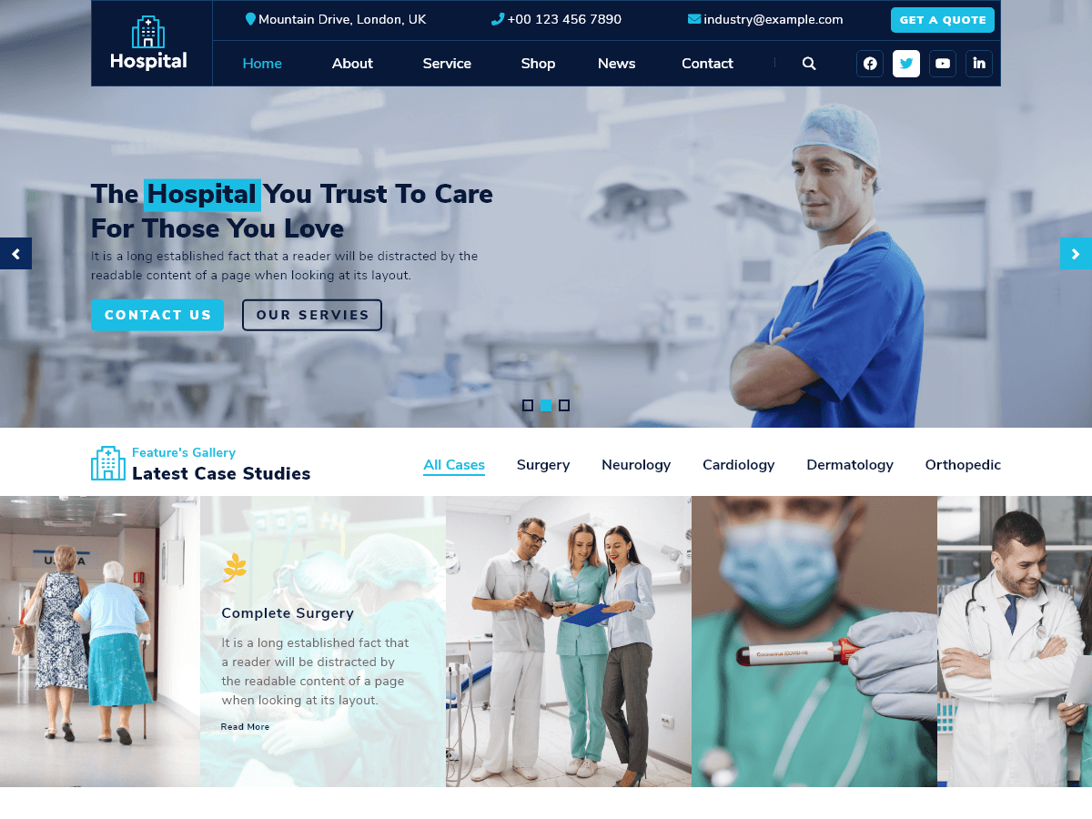 Surgical Hospital Preview Wordpress Theme - Rating, Reviews, Preview, Demo & Download