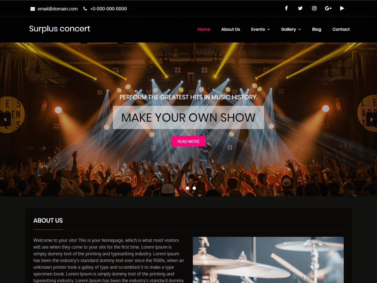 Surplus Concert Preview Wordpress Theme - Rating, Reviews, Preview, Demo & Download