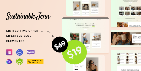 Sustainable Jenn Preview Wordpress Theme - Rating, Reviews, Preview, Demo & Download