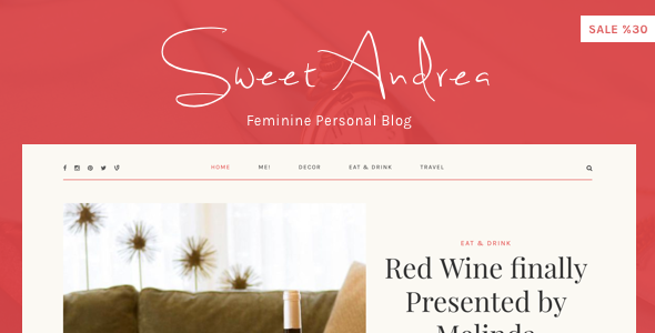 Sweet Andrea Preview Wordpress Theme - Rating, Reviews, Preview, Demo & Download