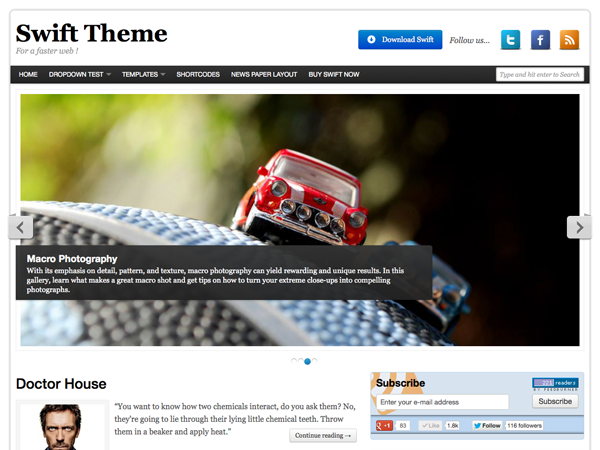 Swift Basic Preview Wordpress Theme - Rating, Reviews, Preview, Demo & Download
