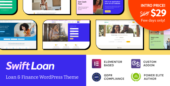 Swift Loan Preview Wordpress Theme - Rating, Reviews, Preview, Demo & Download